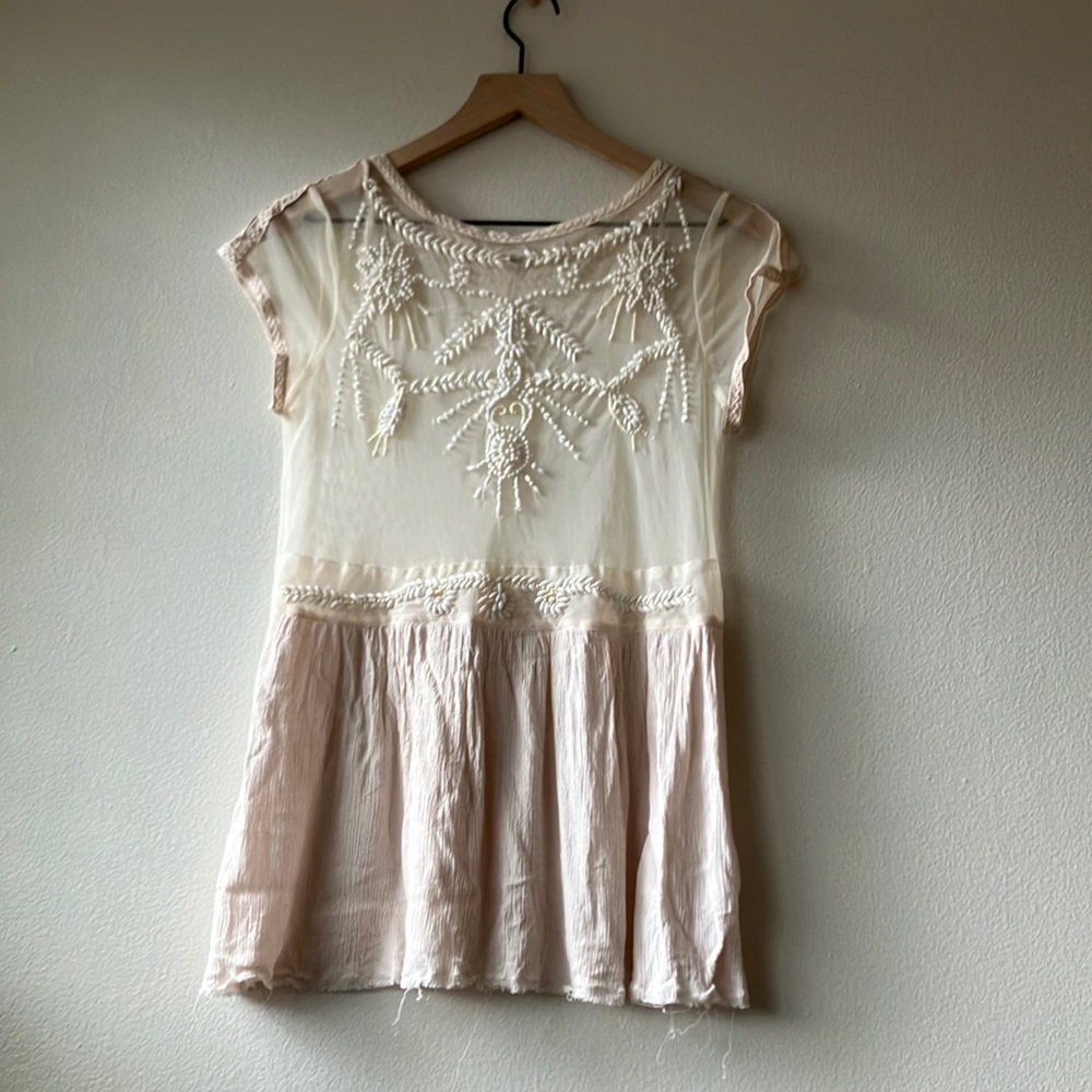 Free people delicate beaded blouse